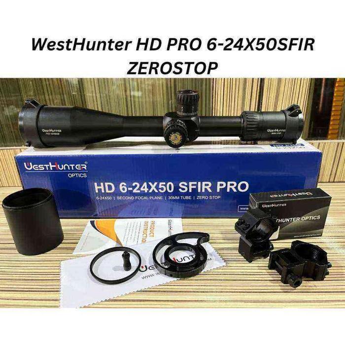 Terlaris Teleskop Telescope Westhunter Hd Pro 6-24X50 Sfir Zero Stop Ready - Rell 11mm