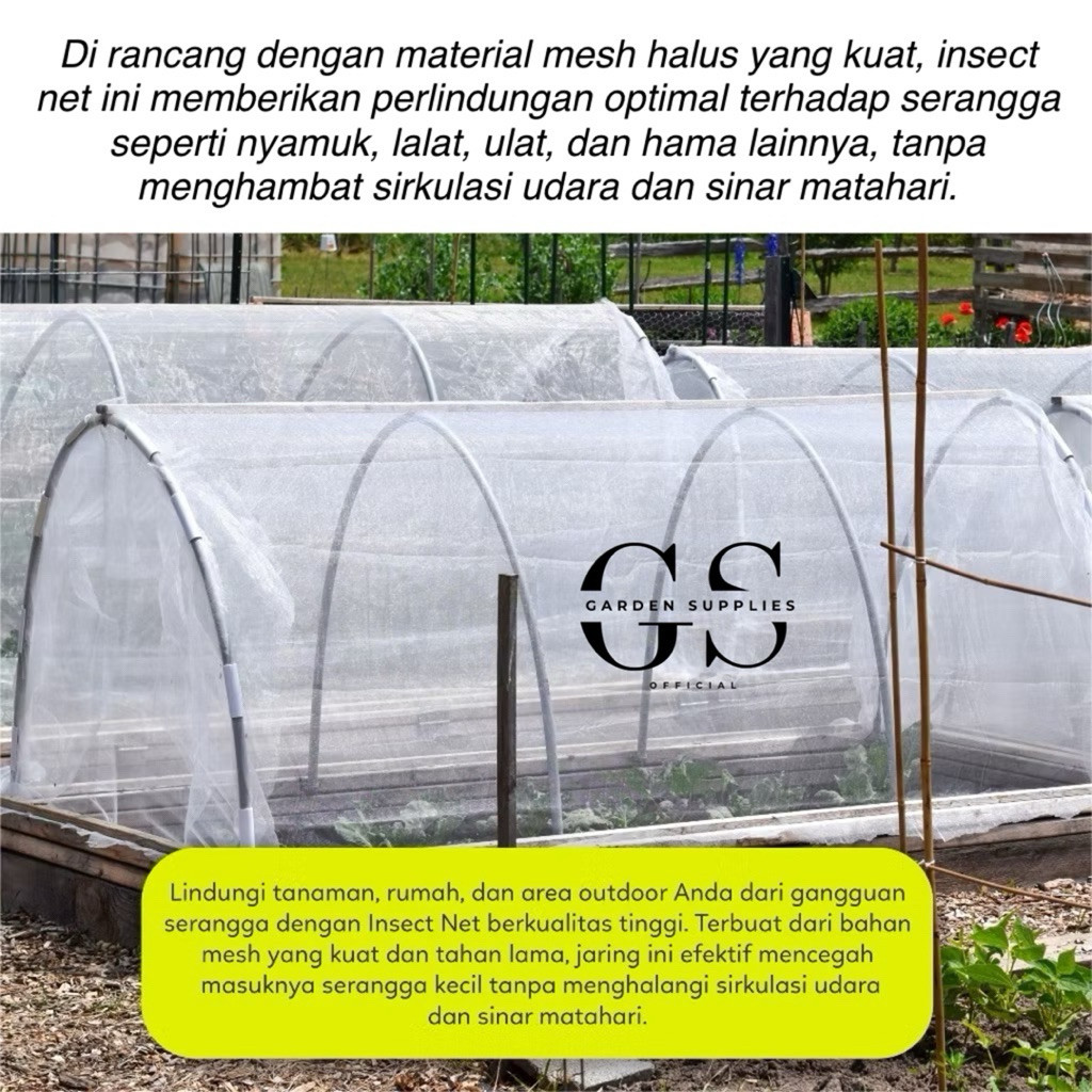 Kasa Putih Insect Net 3x10 Meter Mesh 50 / Jaring Anti Serangga / Pelindung Tanaman & Sayur