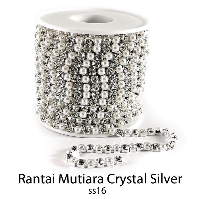 Crystal Austria Rantai Mutiara Payet 2mm 3mm 4mm - Mutiara 2mm