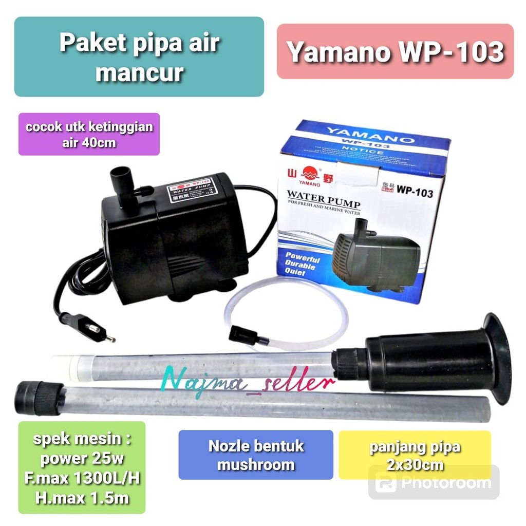 Paket Air Mancur Kolam ikan mesin YAMANO. Kuat dan handal.