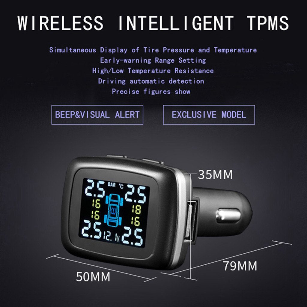 Car TPMS Tire Pressure Monitoring System Car TPMS Tire Pressure Monitoring System Cigarette Lighter 