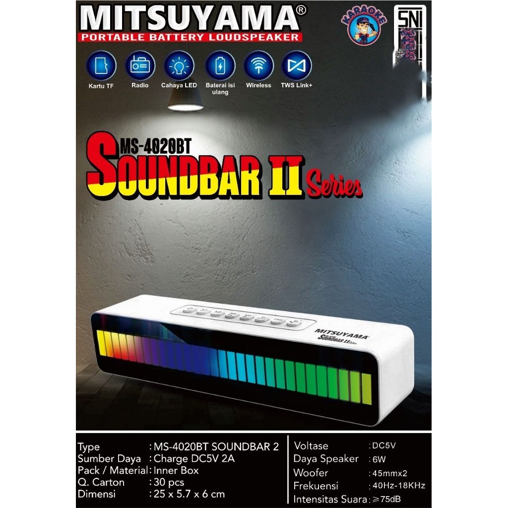 MITSUYAMA Portable Loudspeaker SOUNDBAR 2 SERIES MS-4020BT sudah bisa KARAOKE