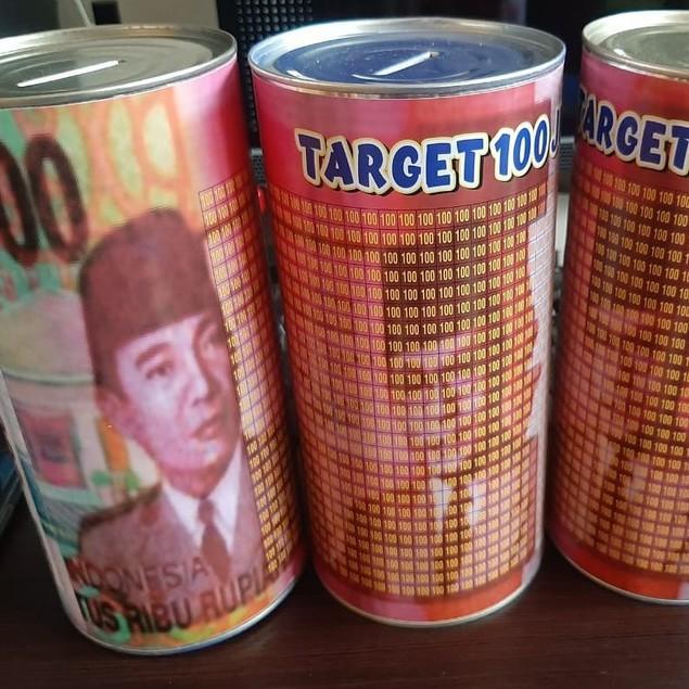 Celengan target buka tutup permanen jumbo 30 juta 50 juta 100 juta murah 2k 100k tabungan anak karak