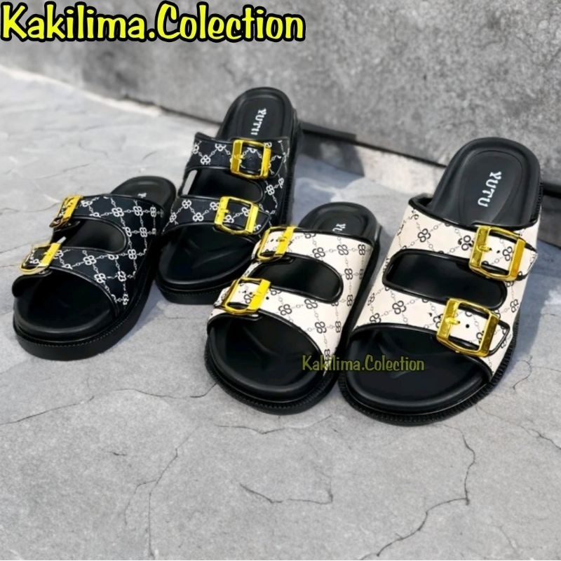 (Wajib naik satu size karena polanya kecil)Sandal fashion wanita sendal karet jelly perempuan yutu 2
