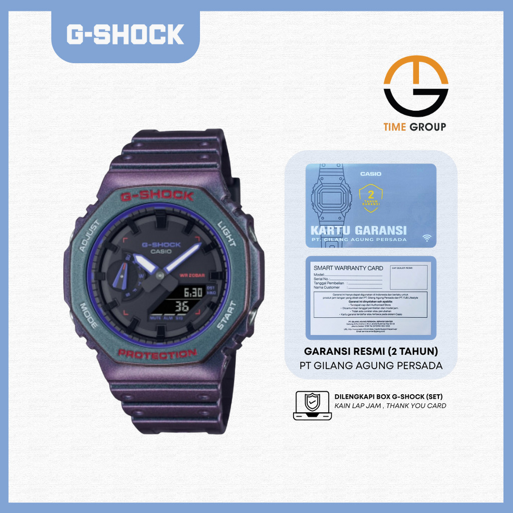 JAM TANGAN PRIA CASIO G-SHOCK GA-2100AH-6A GA2100AH-6ADR ANALOG DIGITAL RESIN STRAP ORIGINAL