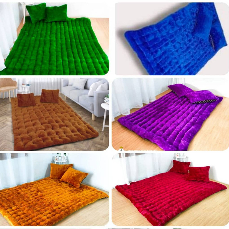 Kasur Lantai Gender Bulu Rasfur 200 / 160 / 180 / 140 / 120 / 100 Jumbo Tebal Bonus 2 Bantal