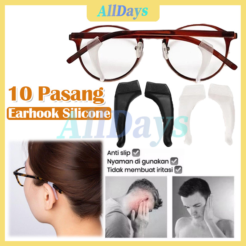 10 Pasang EAR HOOK Earhook Kacamata Anti Melorot/Ear Hook Kacamata Tebal/Pengait Kacamata