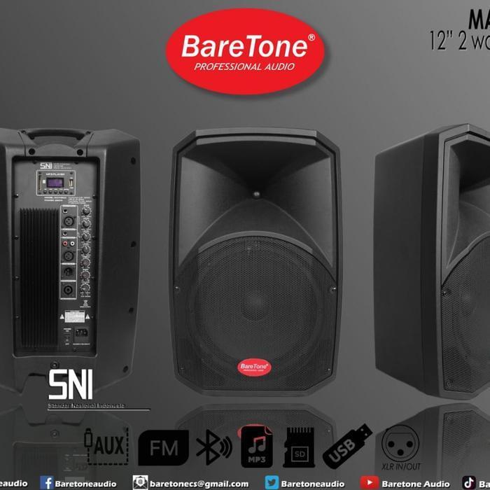 SPEAKER AKTIF BARETONE 12 INCH MAX12MA 2 SPEAKER AKTIF BARETONE ORI