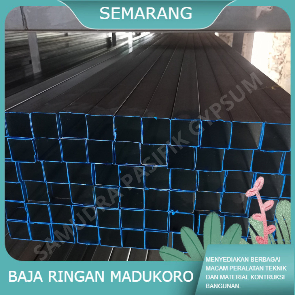HOLLOW GALVANIS 40 X 40 TEBAL 1.00 mm (bahan 0.6) HOLLOW GALVANIS 6M 40X40 1MM