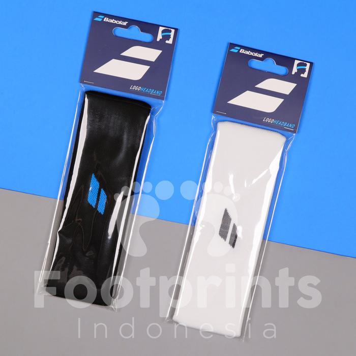 k y w Babolat Logo Headband Tenis Tennis Head Band Handuk Kepala Tie Ori - Putihterbaikk