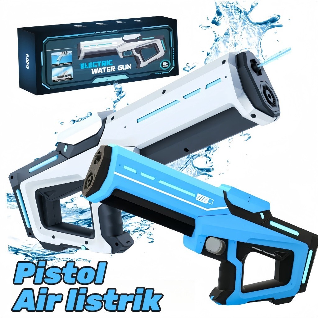Ready Mainan Pistol Air Berulang Listrik Majalah Ganda Mainan Pistol Air Tembakan Anak Besar Water G