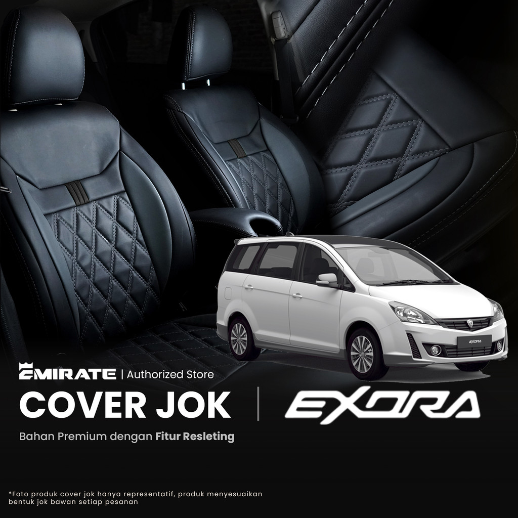 Sarung Jok Mobil Proton Exora dengan Resleting  / Cover Jok Mobil Proton Exora Fullset by Emirate Se
