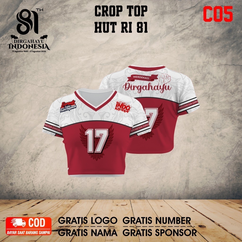 Arena Jersey - Jersey crop top hut ri 81