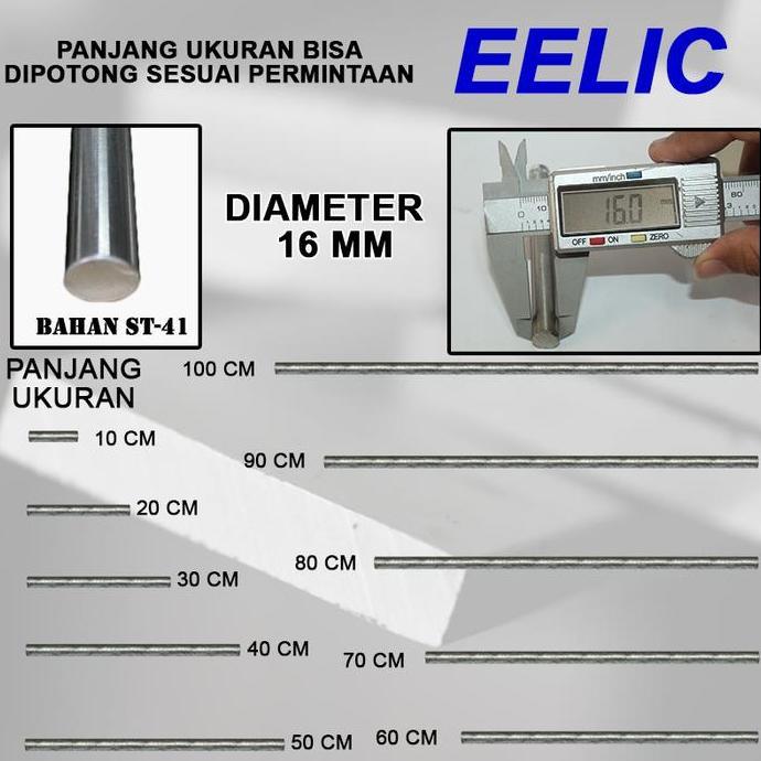 BEB-D16MMST41 PANJANG 10CM BESI BETON BULAT POLOS ST-41 16MM