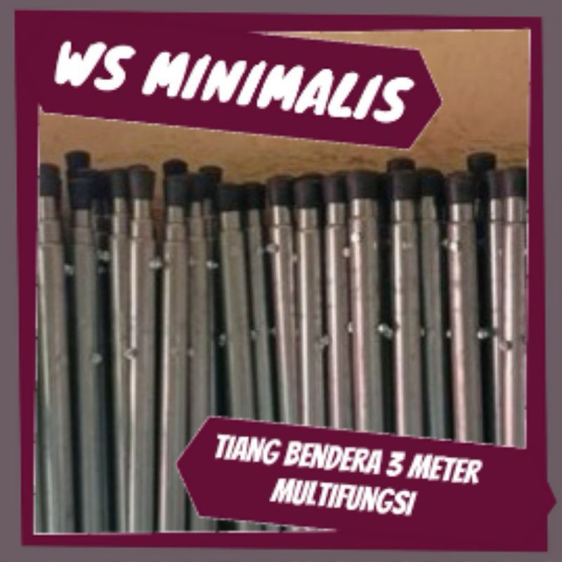 TIANG MULTIFUNGSI ANTI KARAT / TIANG ANTENA / TIANG BENDERA 3METER & 4METER / TIANG WIFI  / TIANG SE
