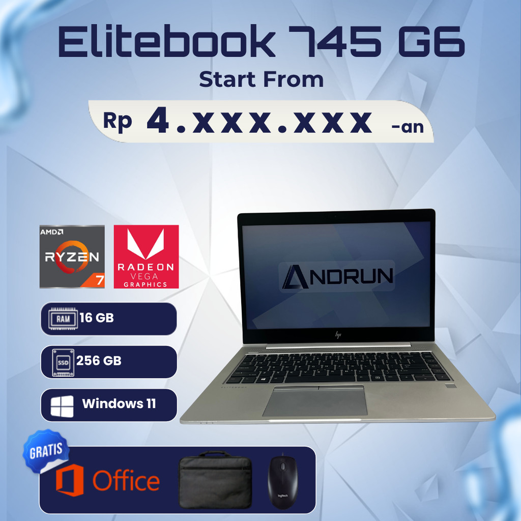 HP EliteBook 745 G6 Ryzen 7 3700U | 16/256GB | VGA 2GB