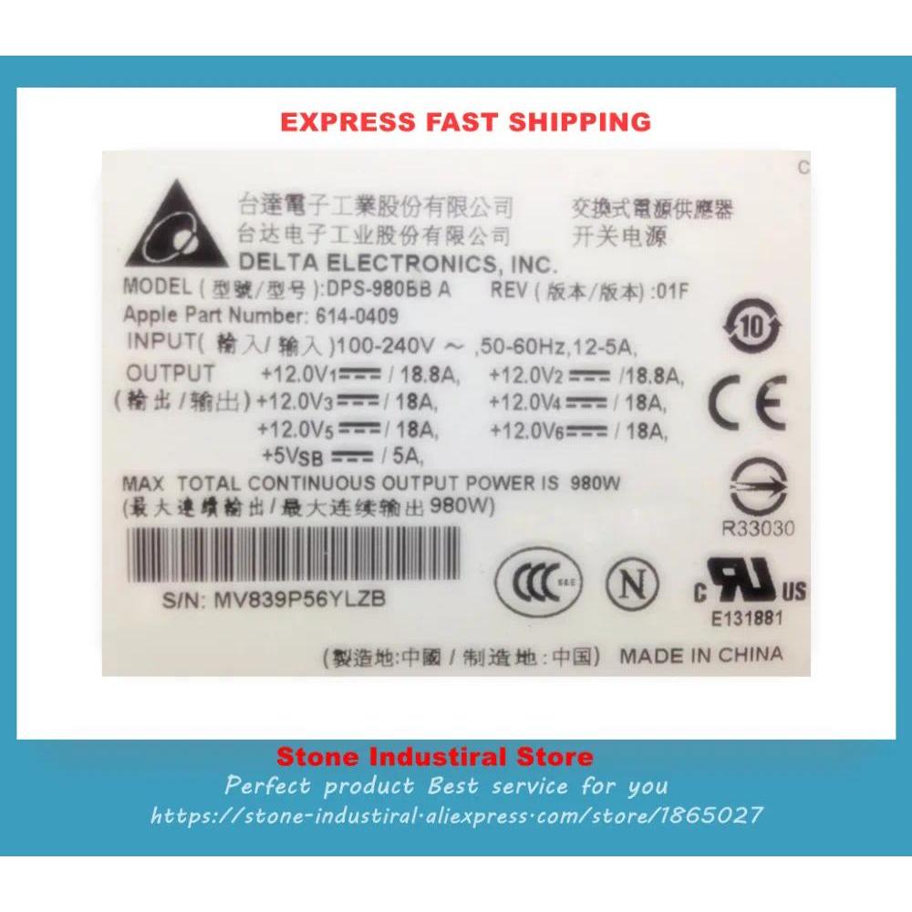 DPS-980BB A 614-0409 POWER 980W API6PCO1 614-0400 614-0407 661-4677 A1186 MA970