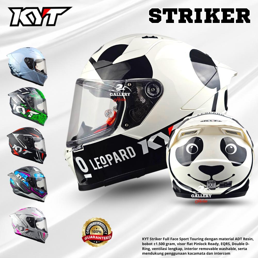 HELM KYT STRIKER LEOPARD PANDA FULL FACE HELMET SNI DOT