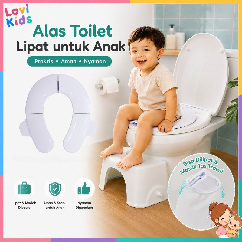 Potty Training Seat Anak Lipat Portable Alas Duduk Toilet Anak Anti Slip Untuk Toilet Dewasa Travel