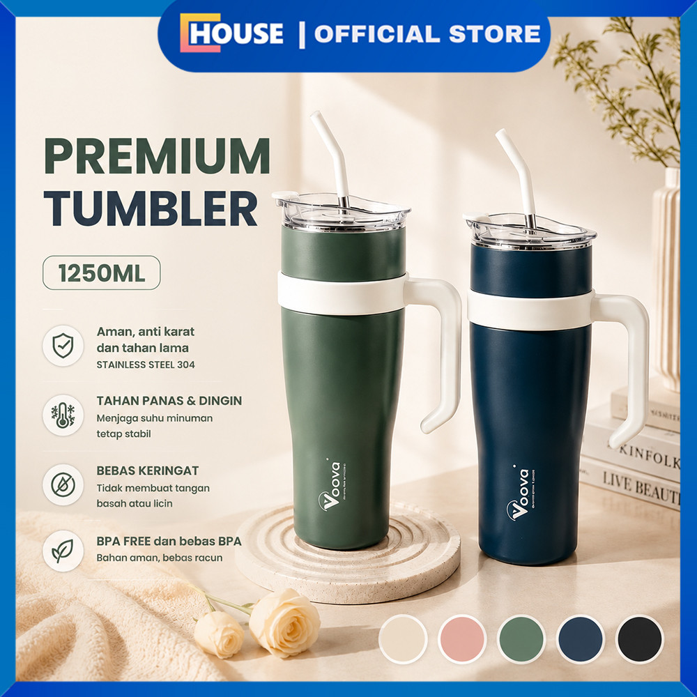 UHOUSE Tumbler Jumbo Jug 1250ml Stainless Steel / Botol Minum Besar Stainless SUS 304