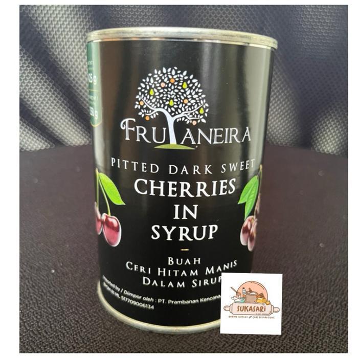 Frutaneira Dark Sweet Cherries 425gr Cherry Tangkai Kaleng Can Ceri dark cherry
