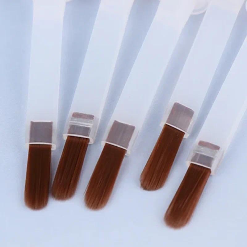 5/10/20Pcs sposable Nail Polish Brush For 15ml Nail Polish Bottle Replacement Brush Brown Hair Nail 