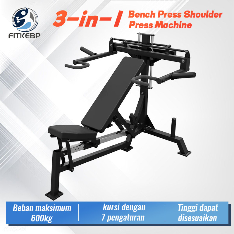 Alat Gym Multi Fungsi Press Dada & Bahu | 3-in-1 Bench Press Shoulder Press Machine