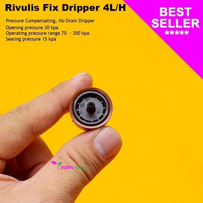 CCH Rivulis Supertif Fix Dripper 4L/H Presisi Tekanan Kompenensasi No-Drain 30kpa-350kpa untuk Tanam