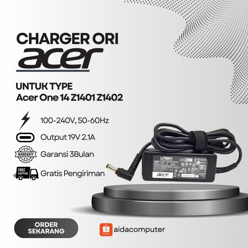 Adaptor Charger Casan Laptop Acer One 14 Z1401 Z1402 - 19V 2.1A