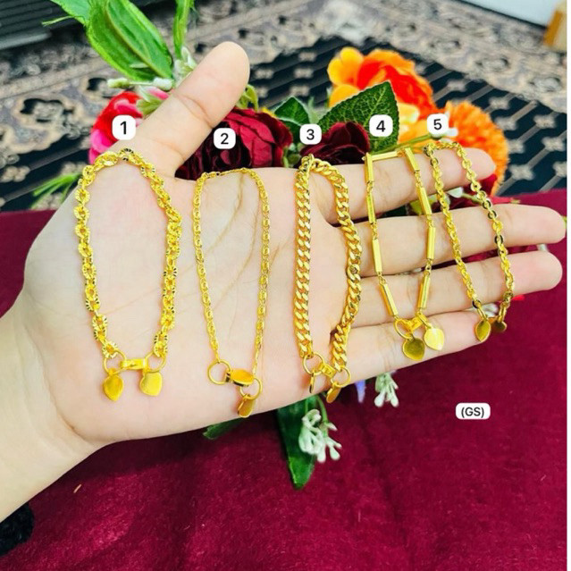 Gelang Koin Mesin Dewasa Anti Karat Emas