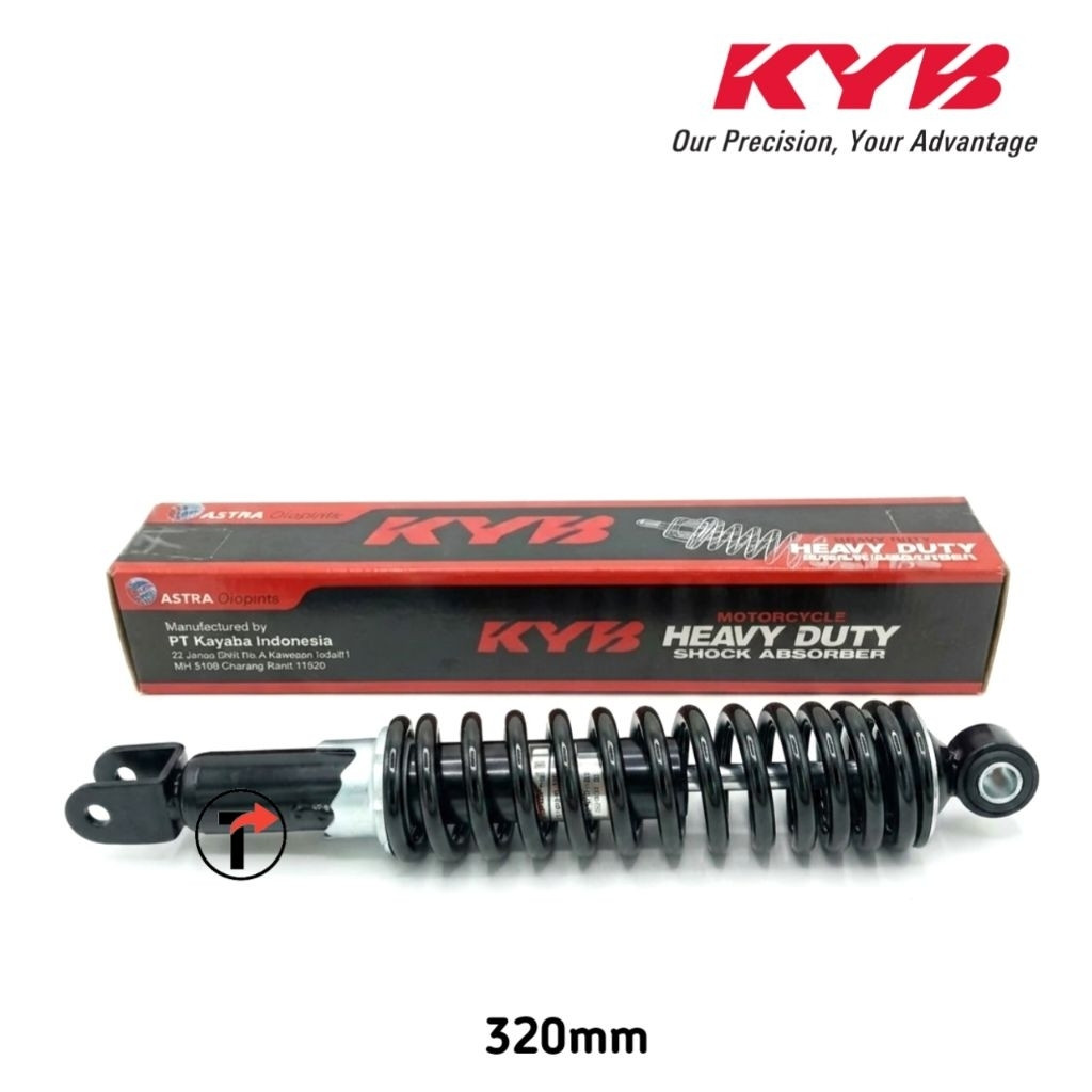 SHOCK BELAKANG KYB OZ SERIES HEAVY DUTY KYOS OZ71102H BLACK (ALL MATIC 320MM, VARIO, BEAT FI, SCOOPY