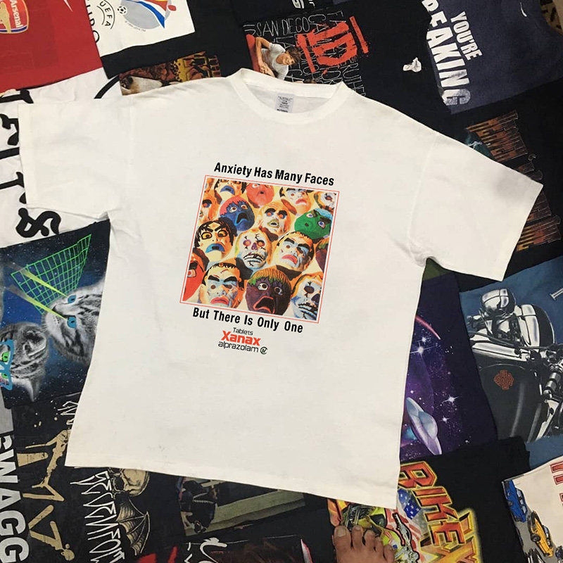 Kaos Oversized 100% Katun Murni Sablon Tidak Luntur Ready Stock Kirim Hari Ini COD Anxiety Has Many 