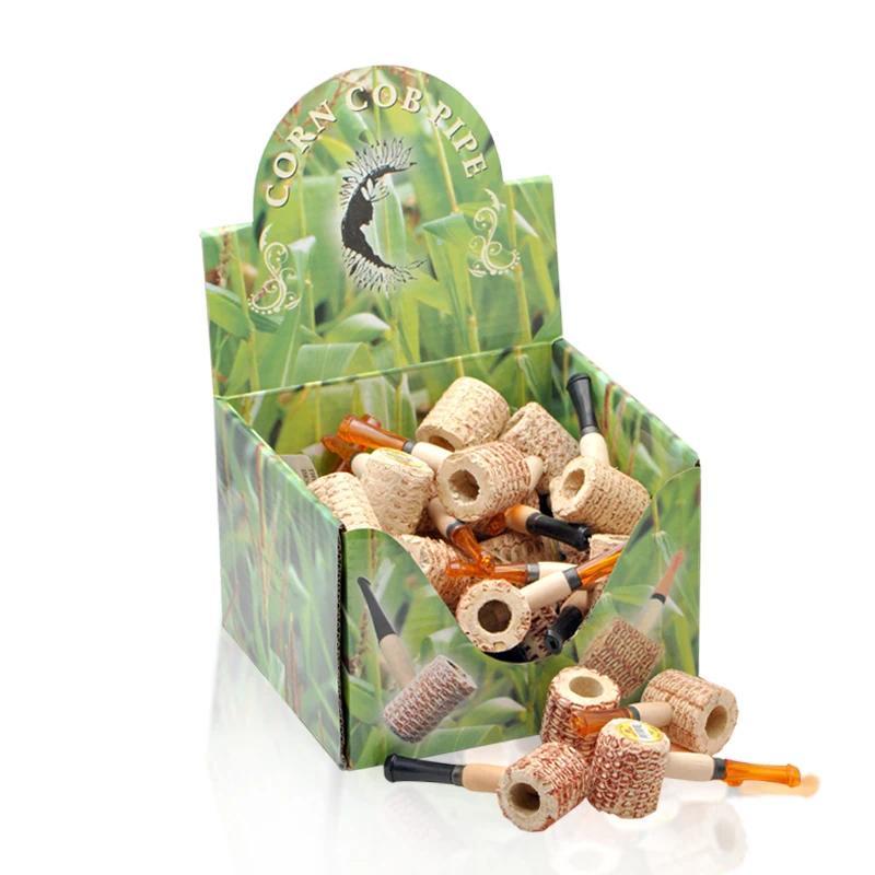 36pcs/box Disposable Corn Pipe Cigar Cigarette Tobacco Pipe Smoke Mouthpiece Cigarette Tobacco  Pipe