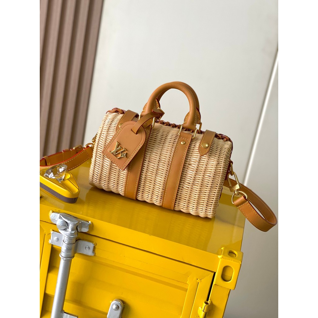 [ Pre-Order ] LV M14455 Straw Pillow Bag, Rattan Women's Handbag & Crossbody Vacation Bag