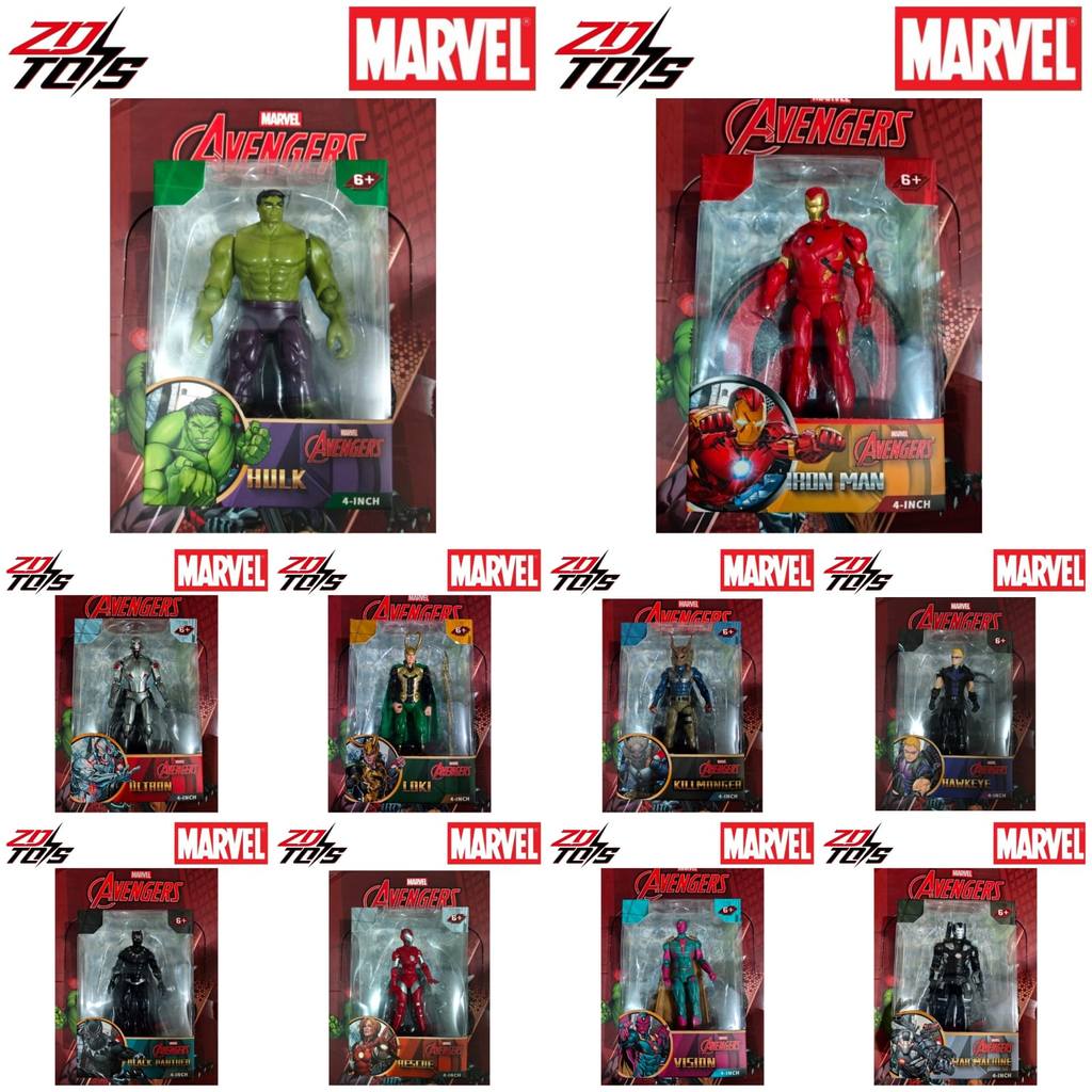 ZD Toys Action Figure Marvel Avengers 4 INCH Varian Mix Iron Man Hulk Black Panther Loki Vision Kill