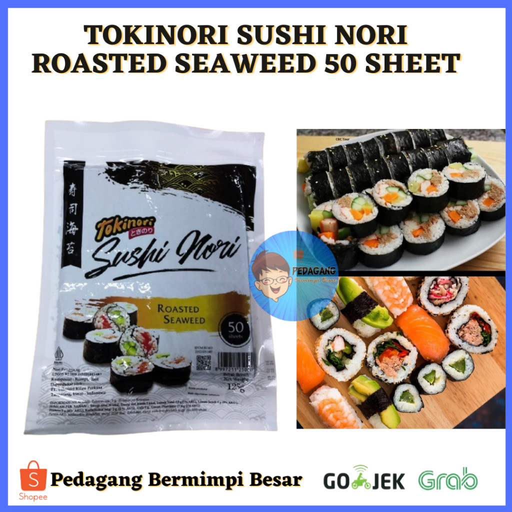 [PBB] Tokinori Sushi Nori Roasted Seaweed 50Sheet / Nori Sushi 50 Lembar / Rumput Laut Sushi / Nori 