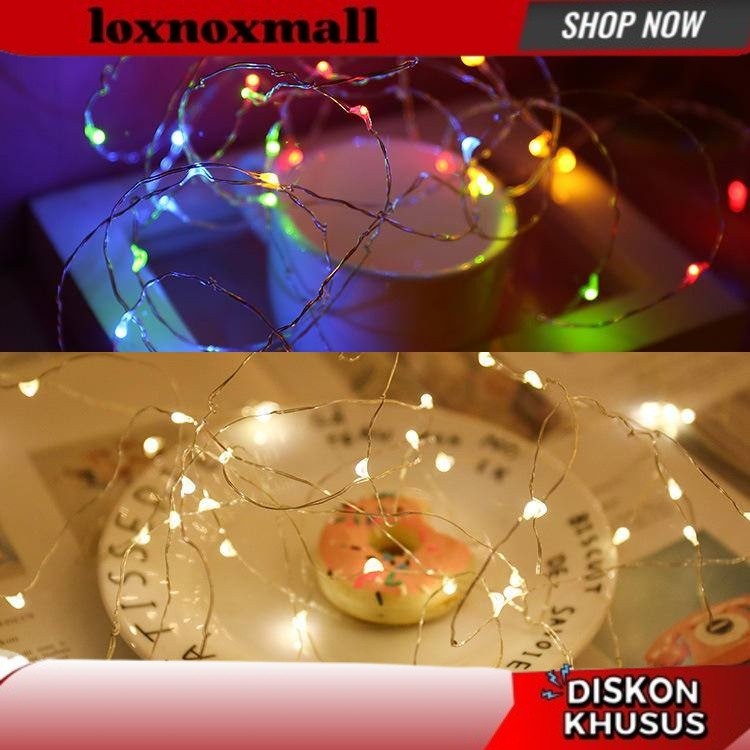 NEW ARRIVALS Copper Light Baterai 1m ( FREE Batrai ) - Lampu Kawat 1meter - Tumblr Lamp LED Baterai 