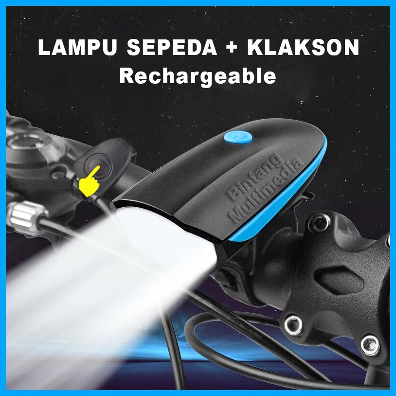 Lampu Sepeda dengan Klakson Tahan Air dan Tahan Hujan Sepeda / Sepeda Gunung Ringan / Lampu Depan Se