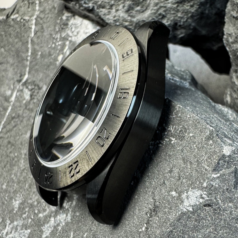 40mm AR Sapphire Crystal ve GMT Wat Case MOD PVD Black Knight for NH34 NH35 NH36 NH38 NH70 NH71 NH72