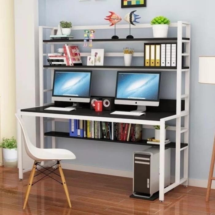 PROMOmeja rak tingkat belajar/ meja belajar rak / meja plus rak/ minimalis - +drawerREADY