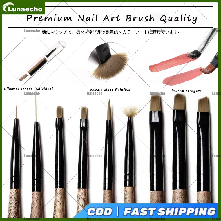 Kuas Nail Art Premium AS Another Sexy - Set Kuas Profesional Jepang Untuk Detail, Liner, & Oval
