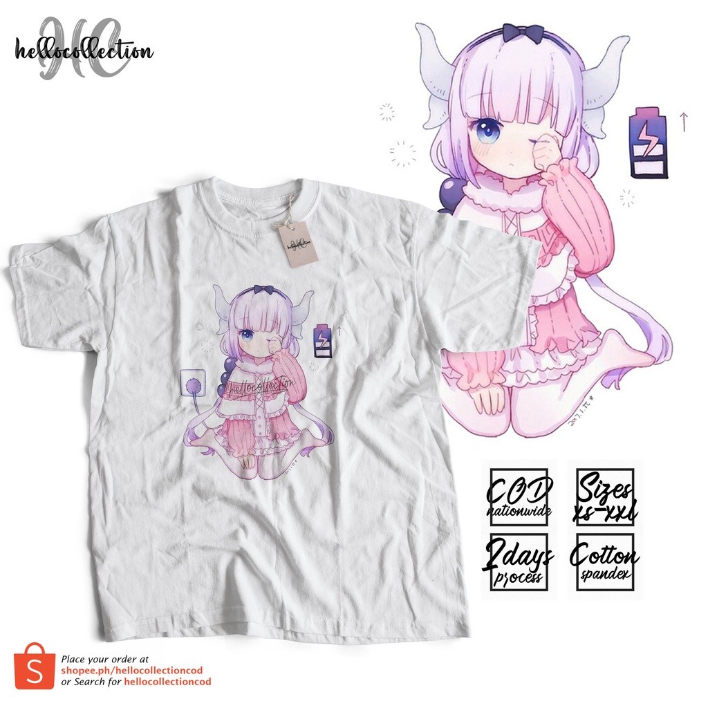 Kaos Baju Miss Kobayashi's Dragon Maid - Design 06 Anime Shirt Baju Anime c1