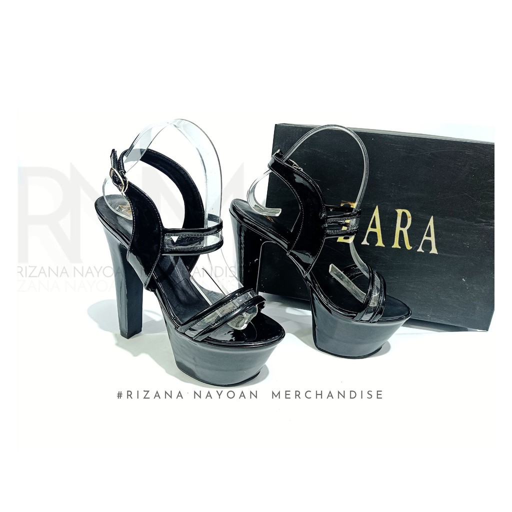 Heels Zara Mika Glossy 15 cm High Heels Wanita RNM.Market