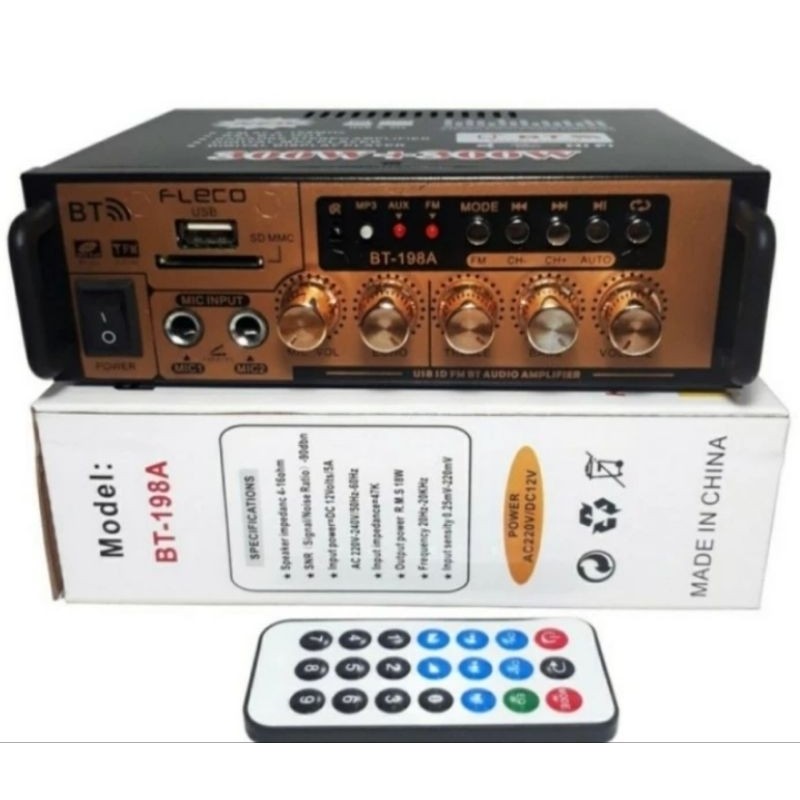 BONUS MIC power amplifier blutut fleco BT198A agusajalah