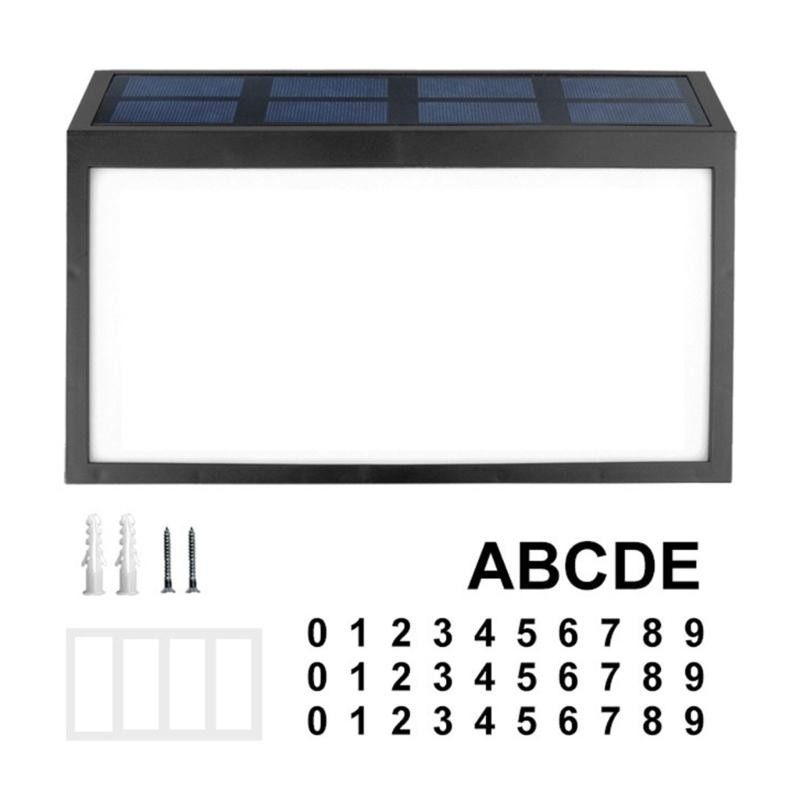 Solar Powered Address Sign House Number Waterproof Solar House Number Light