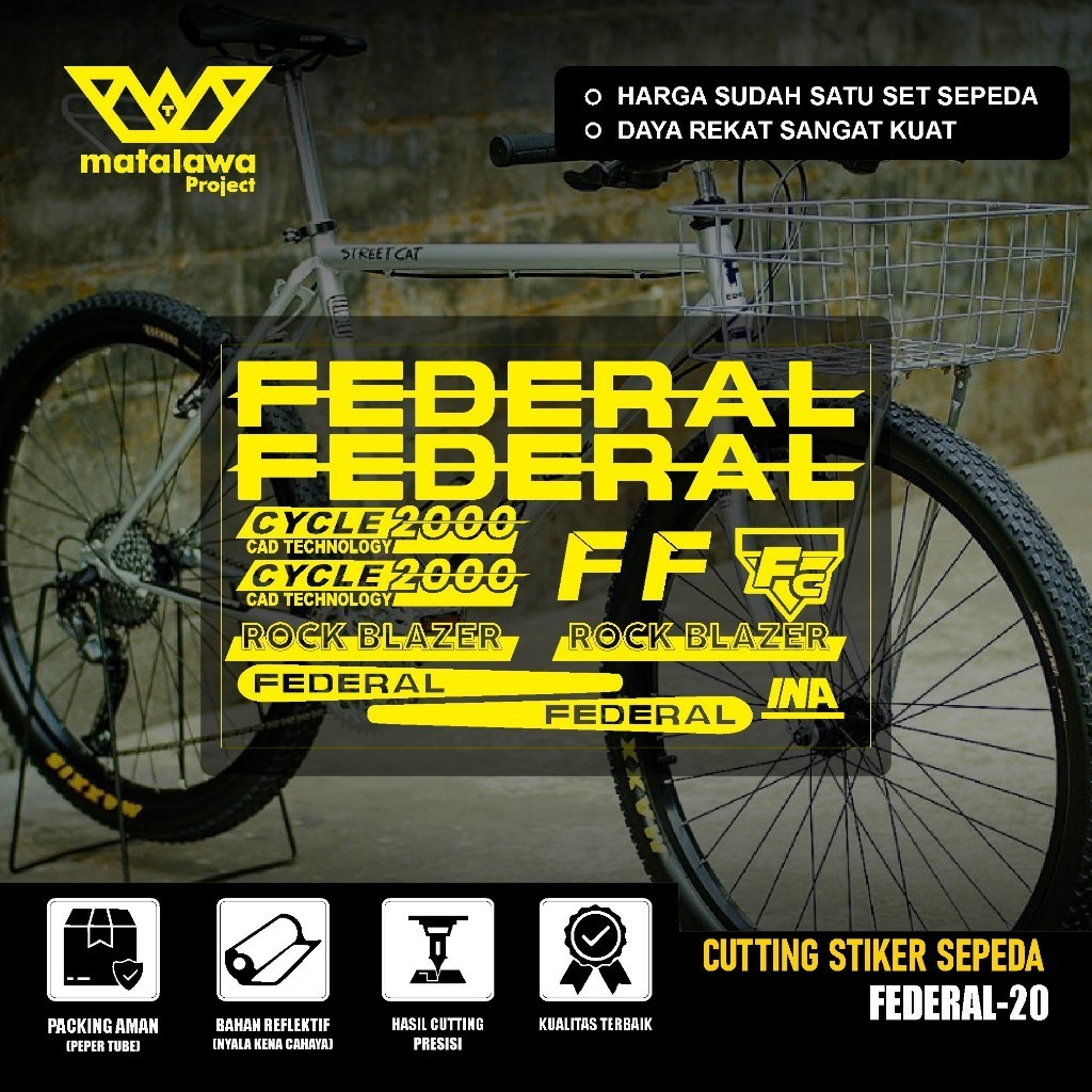 STIKER Premium FEDERAL Sticker Sepeda FEDERAL ROCK BLAZER Stiker Cycle 2000 Cad COD Cutting Technolo