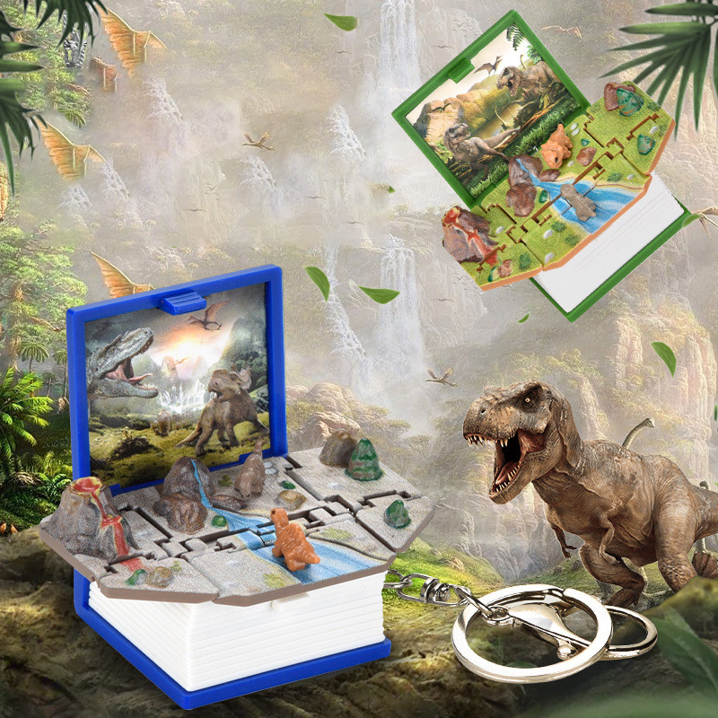 3D Magic Castle Mystery Hidden World Foldable Book Keychain Pop Up Surprise Pop Finger Handheld Game