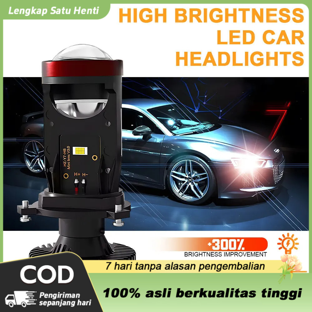 Lampu Led Mobil Dan Motor H4 Mini PJECTOR PROJIE Y7D SUPER BRIGHT 50 Watt Biled / Mini Projie Y7D H4