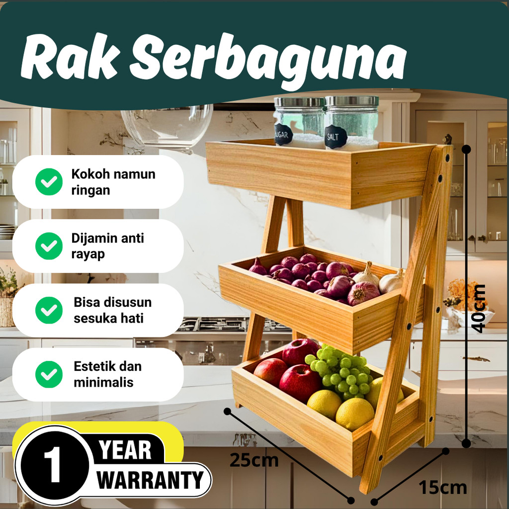 Rak Tempat Bawang / Rak Bumbu / Rak Telur 3 Susun