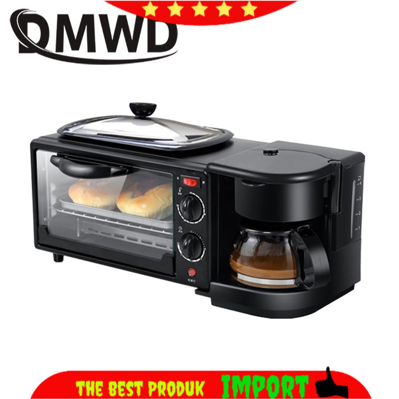 PROMO 110V/220V 3-in-1 Breakfast Machine Drip American Coffee Maker Cooker Teppanyaki Bread Pizza Ov